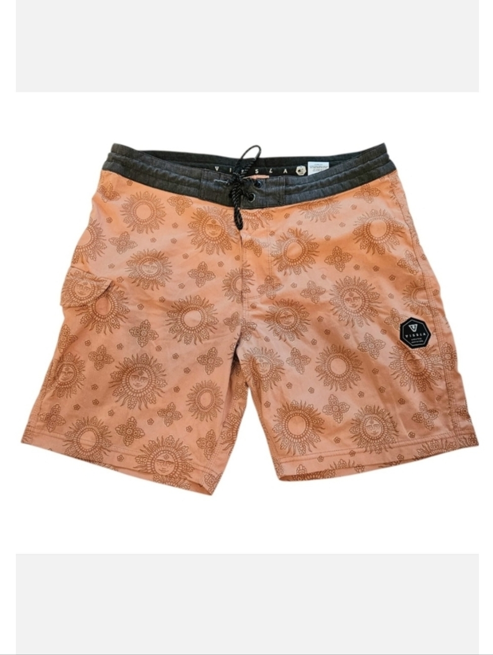 VISSLA Sun God 18.5in Board Short In Orange/tan Men's Sz.34